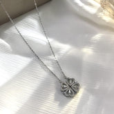 COLLANA MAGNETICA QUADRIFOGLIO ARGENTO 925%