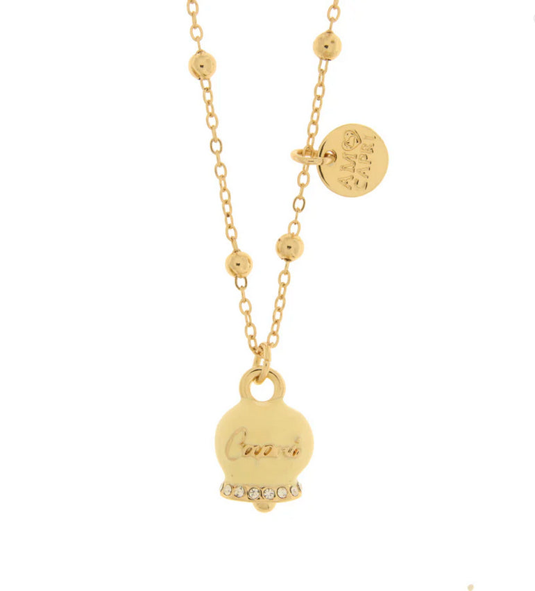 collana amo capri con campanella e zirc - collana con ciondolo - AMO CAPRI