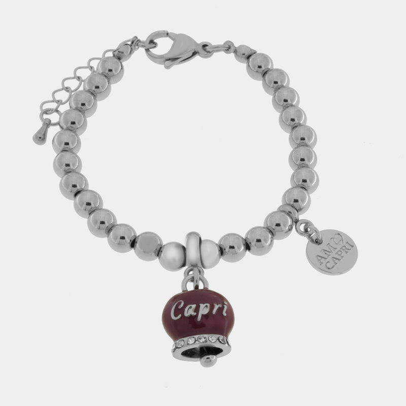 Br. Amocapri sfere campanella big e swarovsky - bracciale - AMO CAPRI