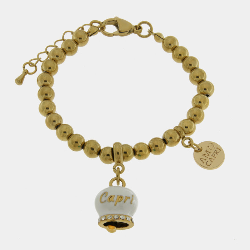 Br. Amocapri sfere campanella big e swarovsky - bracciale - AMO CAPRI