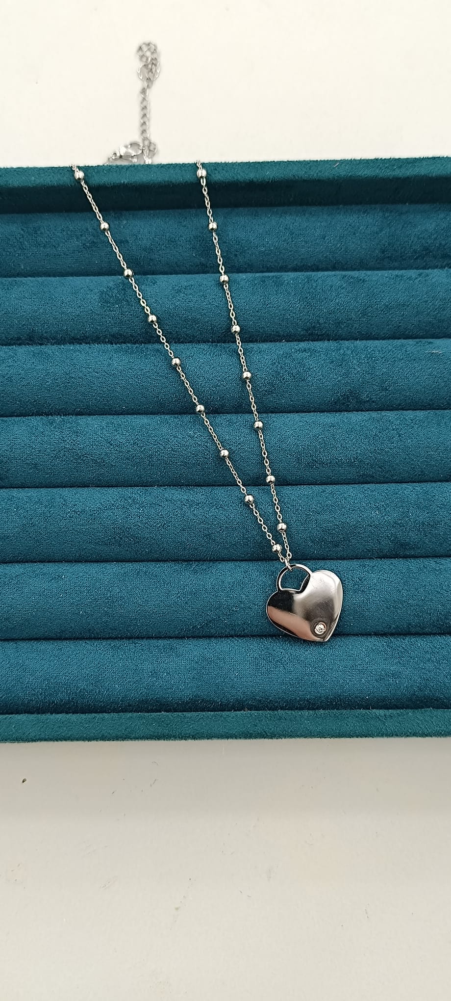 Cuore con Zirc. inc. silver - collana con cuore - Joiè Clor
