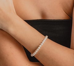 bracciale in argento 3mm - bracciale di perle - Joiè Clor