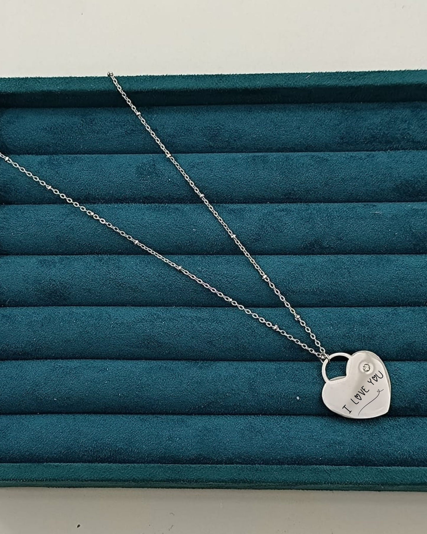 Cuore con zirc. laterale - collana con cuore - Joiè Clor