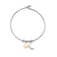 Bracciale S'agapò SFE13 Rigido con ciondolo Luna e Sole