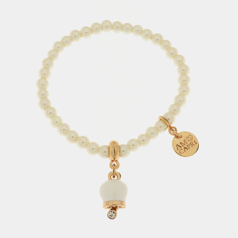 Br. Amo capri con perle e campanella small - bracciale - AMO CAPRI