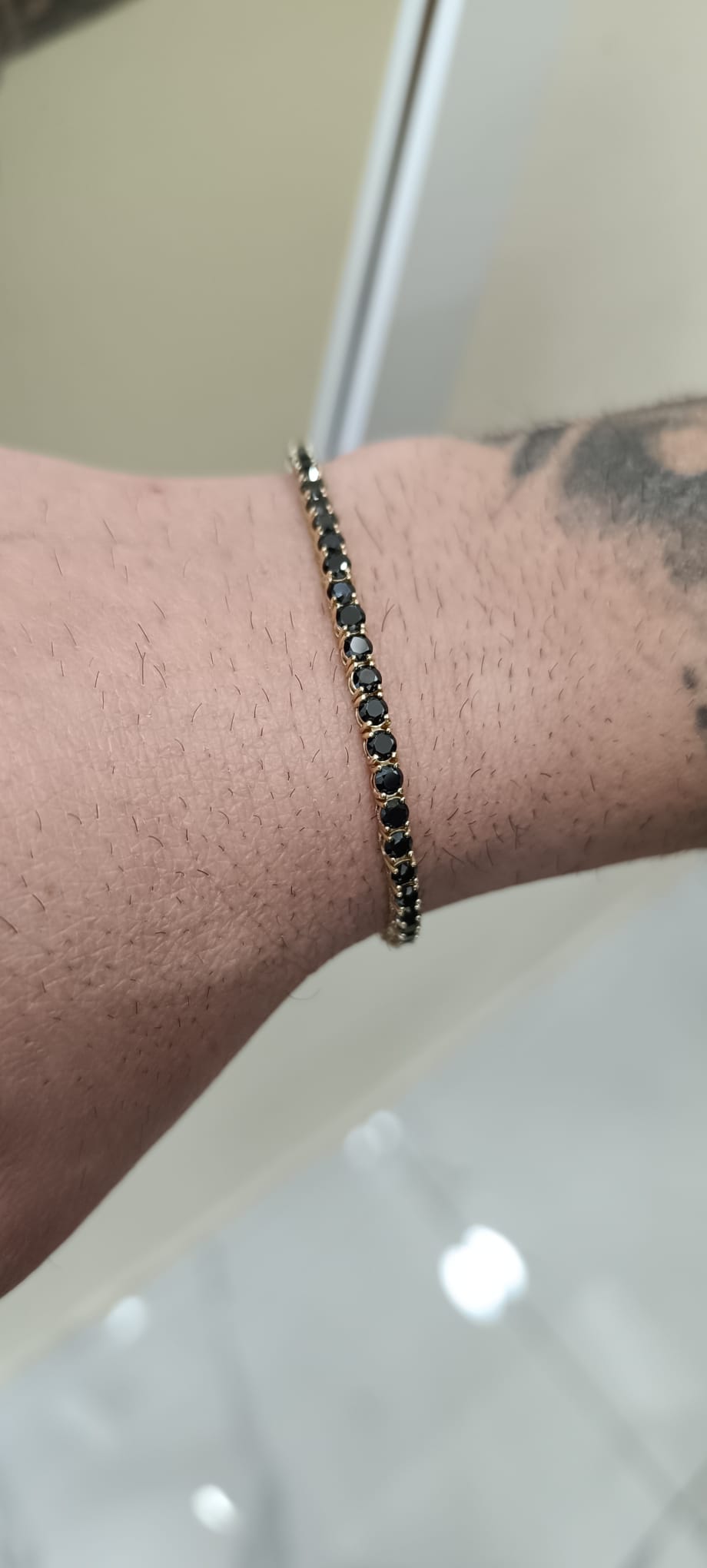 TENNIS 3MM NERO ARGENTO 925%