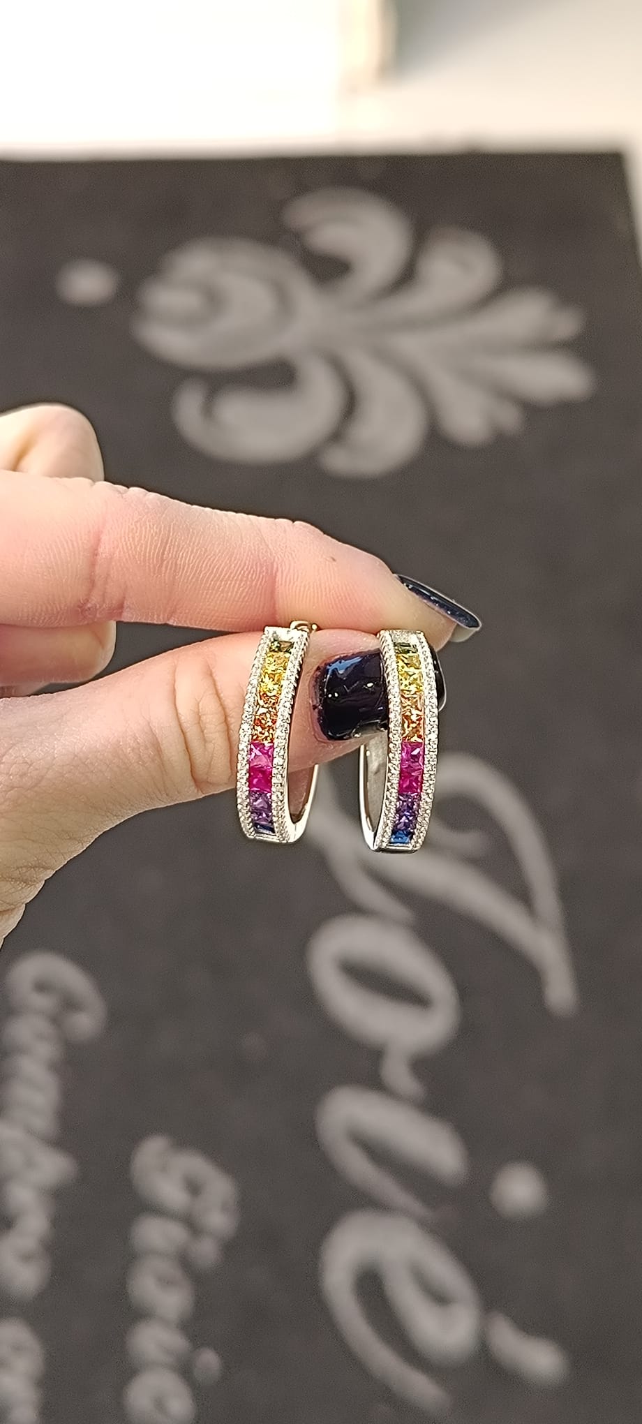 ORECCHINI A CERCHIO MULTICOLOR DIDI ARGENTO 925%
