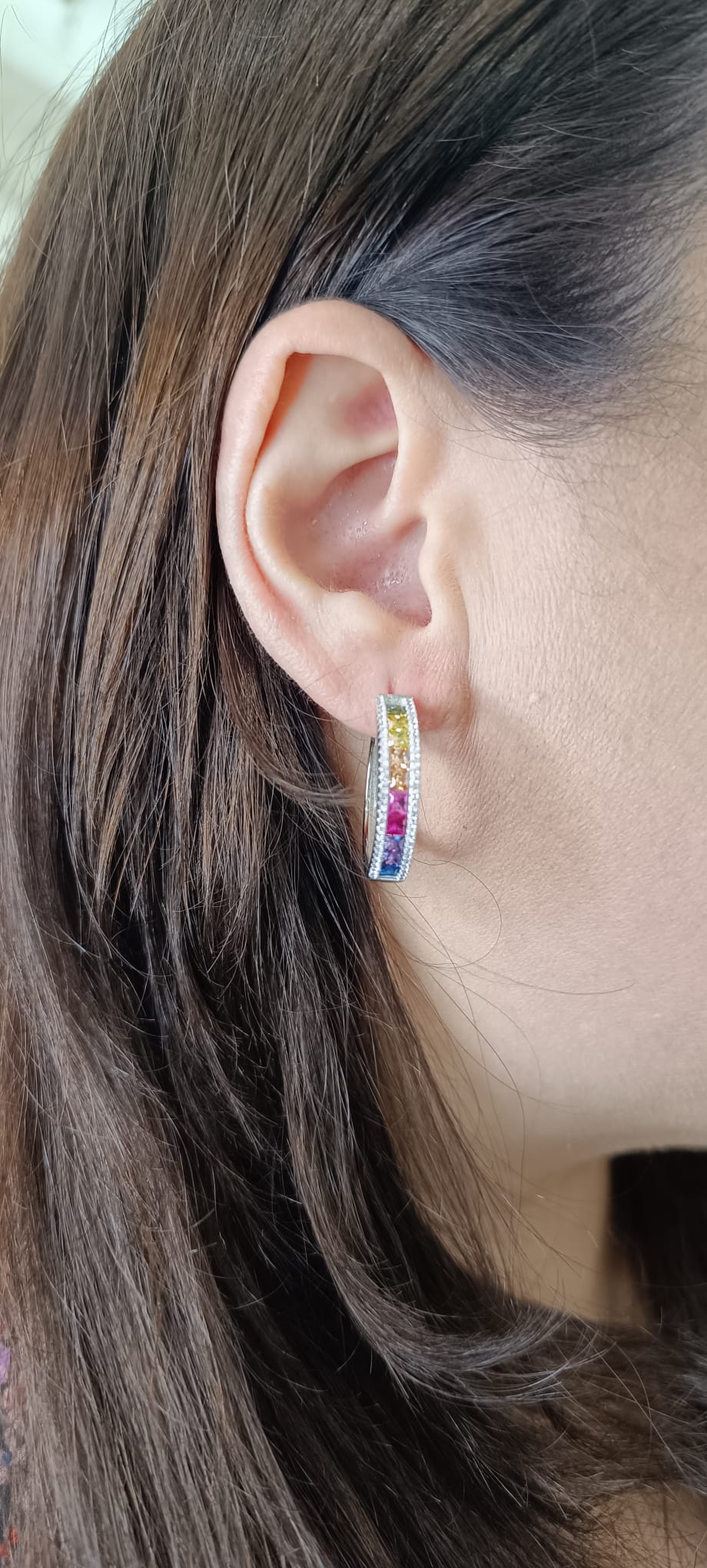 ORECCHINI A CERCHIO MULTICOLOR DIDI ARGENTO 925%