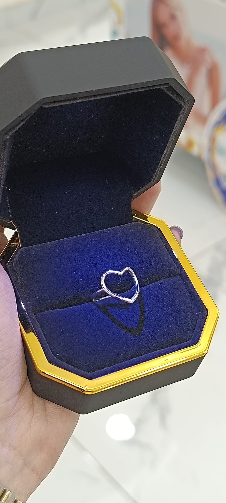 ANELLO A CUORE LISCIO ARGENTO 925%
