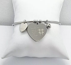 BRACCIALE RIGIDO CON CUORE A PLACCHETTA PERSONALIZZABILE