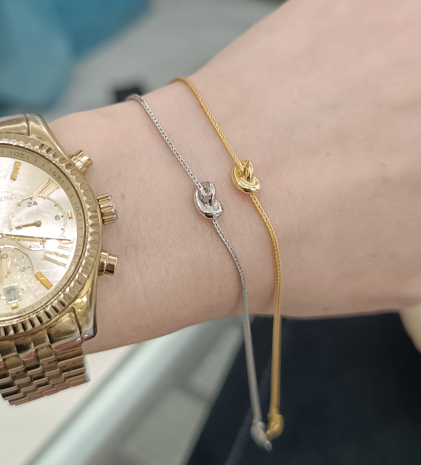 BRACCIALE NODO LISCIA ARGENTO 925%