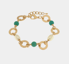 Br. Amovenezia con pietre verdi e perle - bracciale - amo venezia