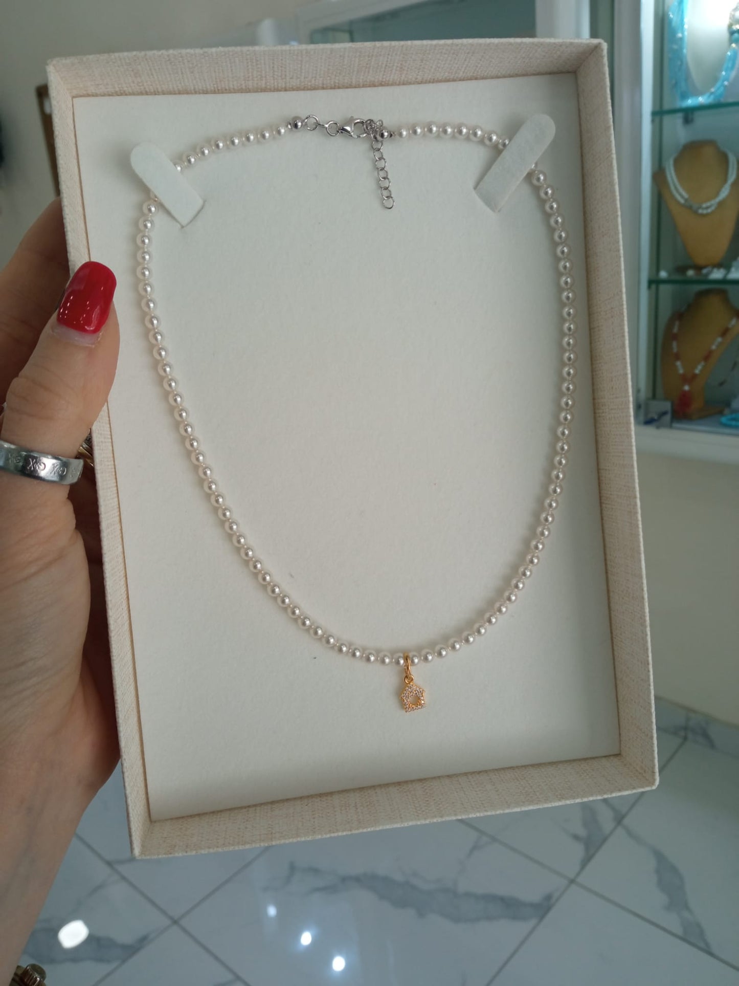 GIROCOLLO DI PERLE ARGENTO 925%