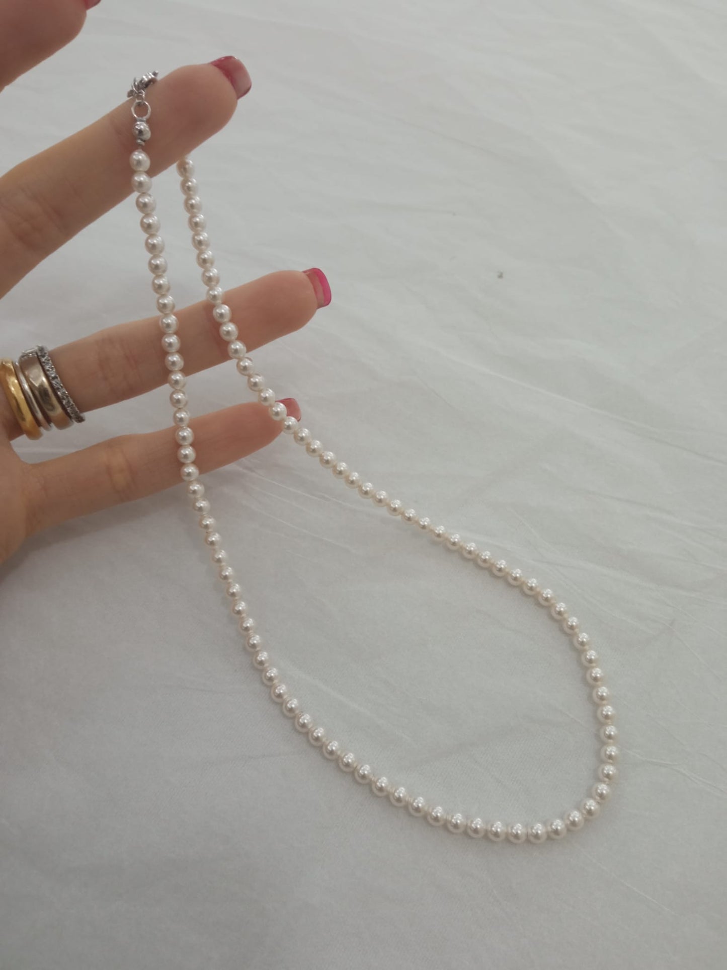 GIROCOLLO DI PERLE ARGENTO 925%