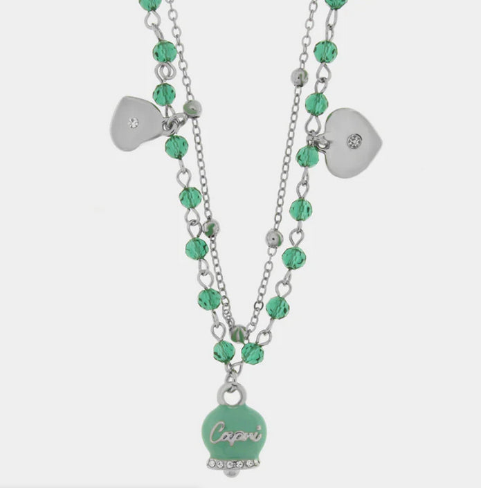 Coll. Amo capri doppiofilo cristalli di sw. - collana con ciondolo - AMO CAPRI
