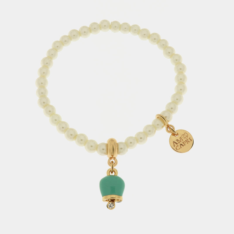 Br. Amo capri con perle e campanella small - bracciale - AMO CAPRI