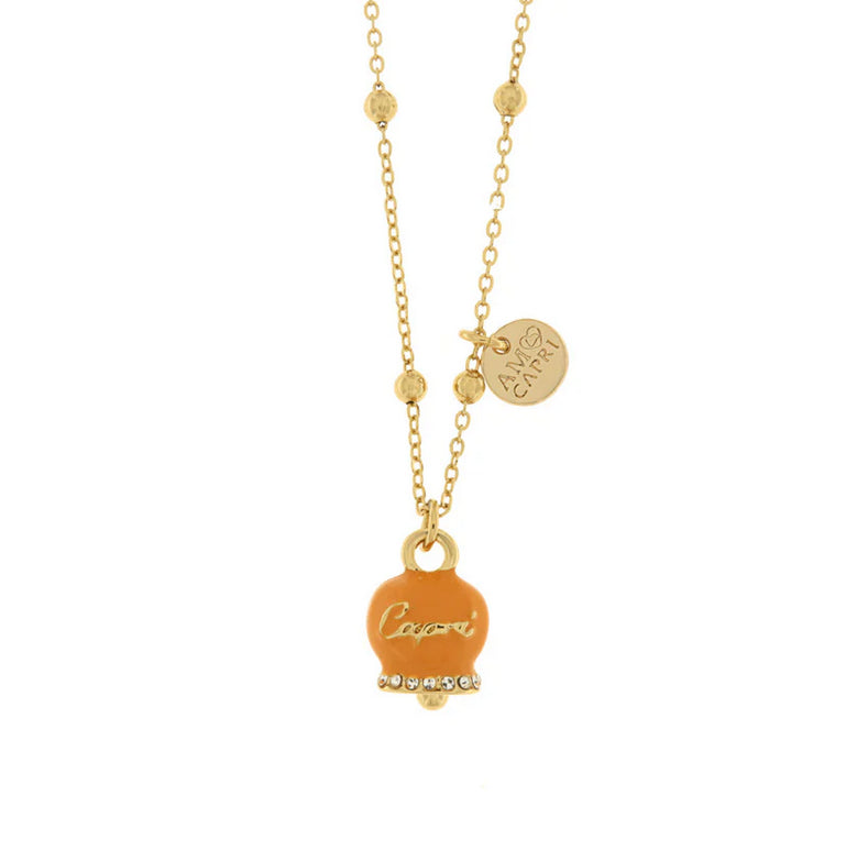 collana amo capri con campanella e zirc - collana con ciondolo - AMO CAPRI