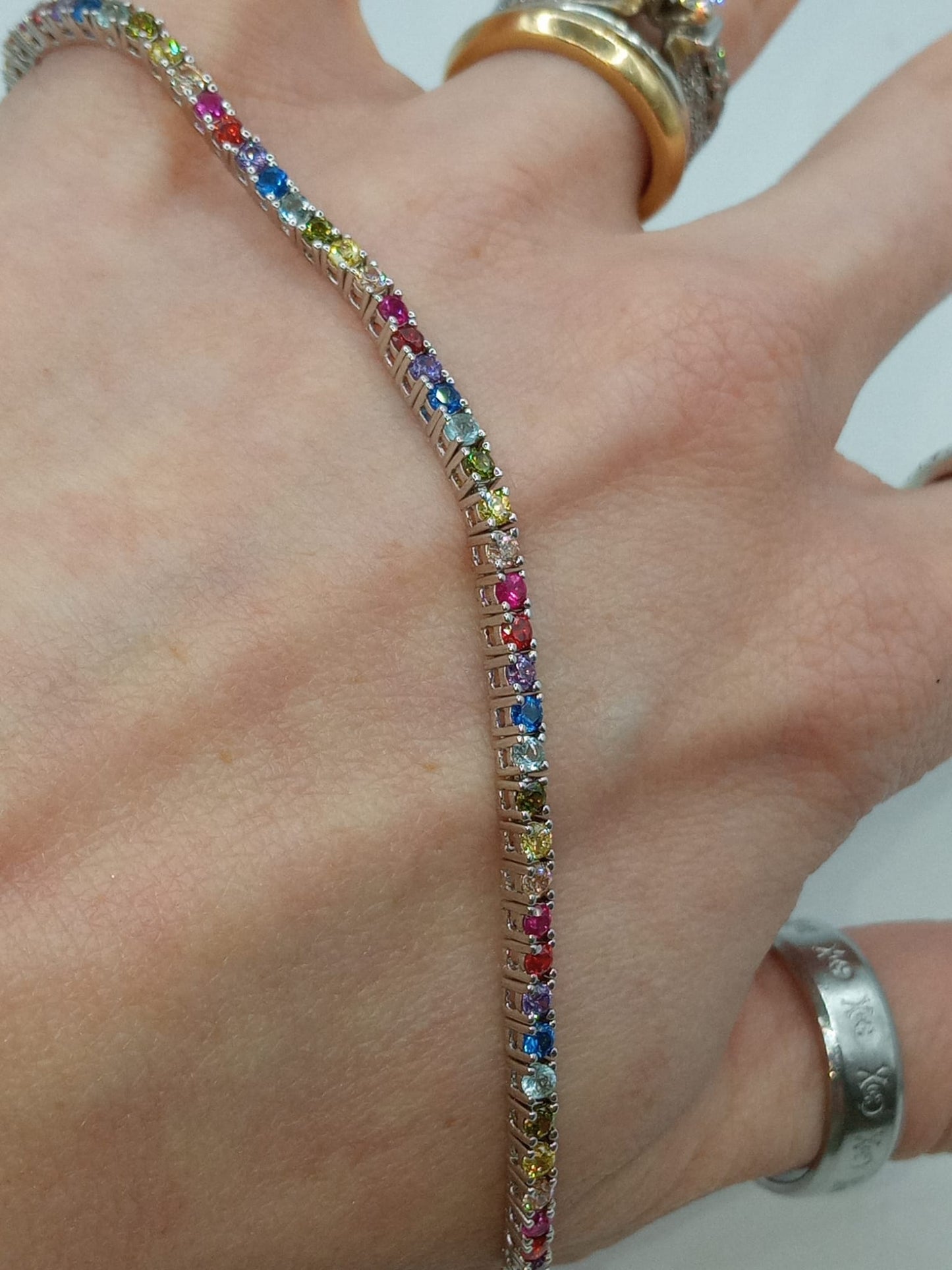 TENNIS MULTICOLOR 2MM ARGENTO 925%