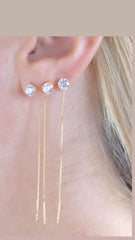 MONO ORECCHINI CON ZIRCONE SALIESCENDI ARGENTO 925%