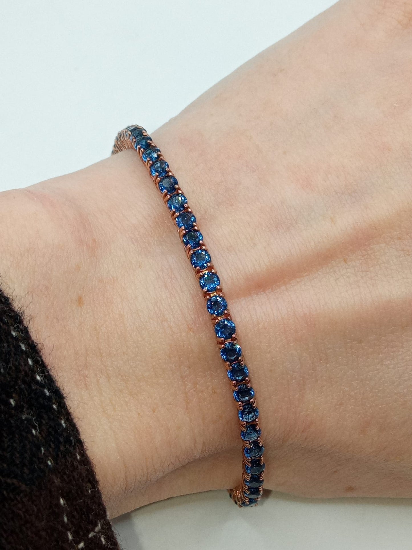 TENNIS 3MM BLU / ACQUAMARINA ARGENTO 925%