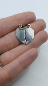 CIONDOLO CUORE SPEZZATO ARGENTO 925%