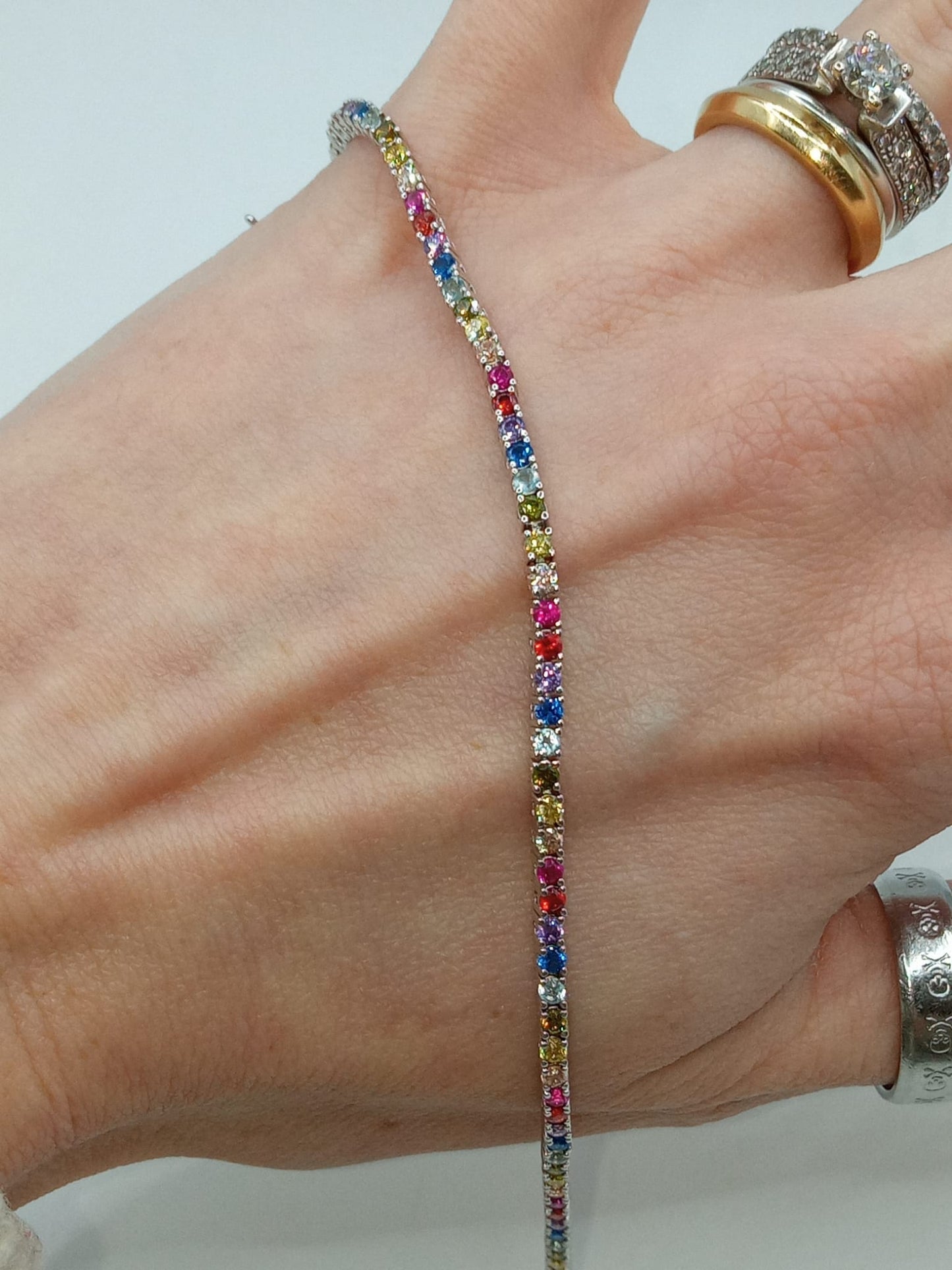 TENNIS MULTICOLOR 2MM ARGENTO 925%