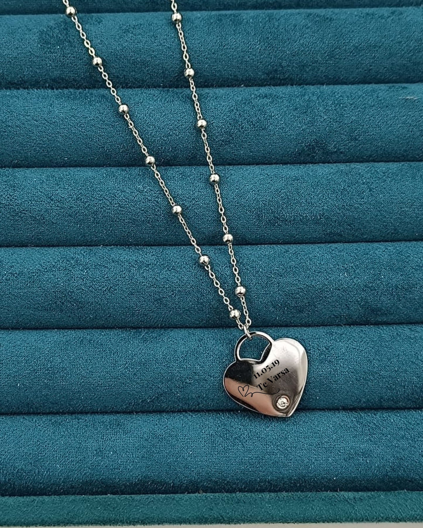 Cuore con Zirc.  inc. silver - collana con cuore - Joiè Clor