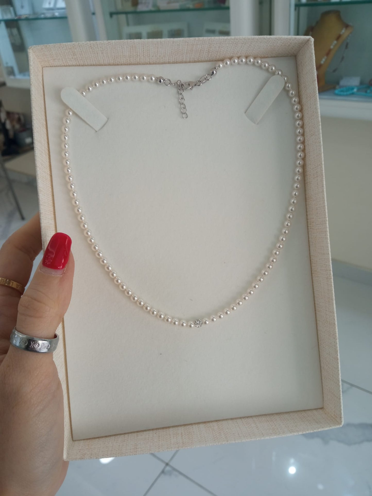 GIROCOLLO DI PERLE ARGENTO 925%