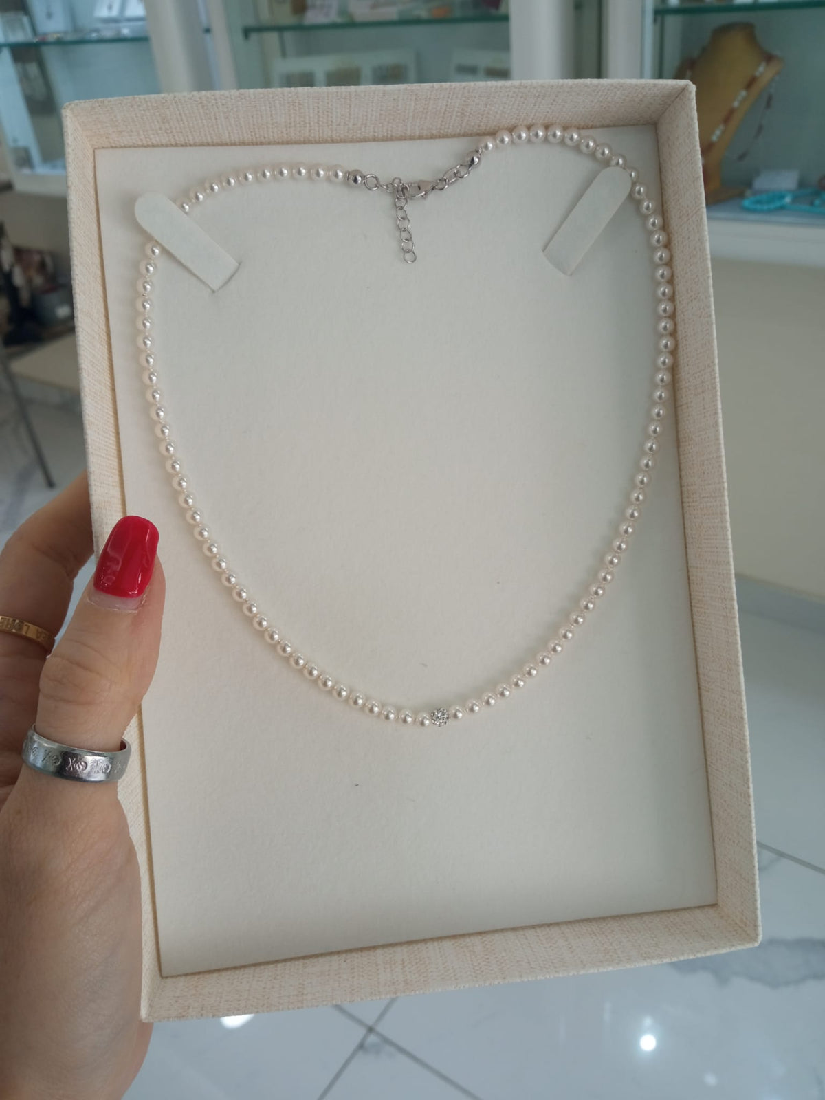 GIROCOLLO DI PERLE ARGENTO 925%