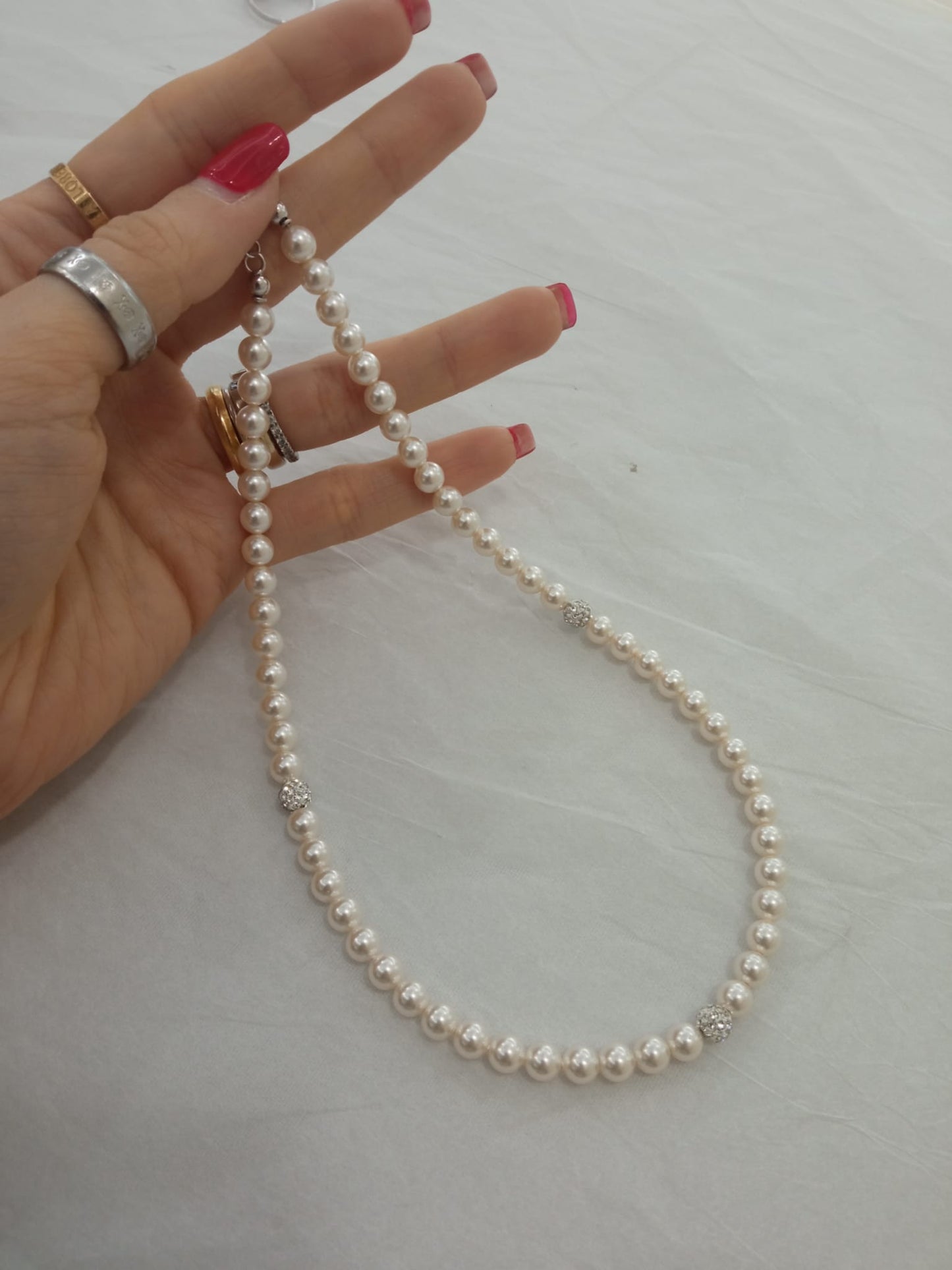 GIROCOLLO DI PERLE ARGENTO 925%