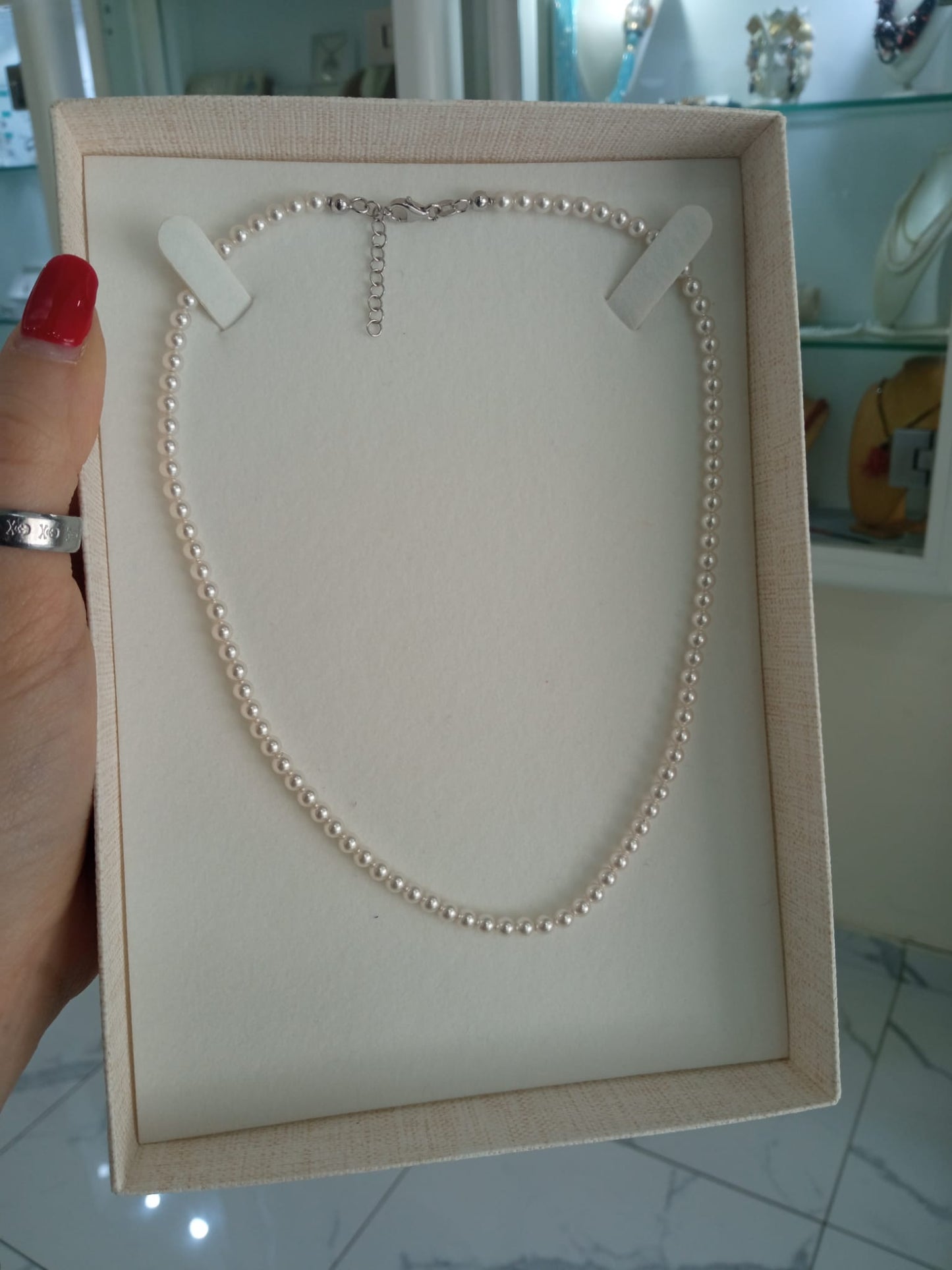 GIROCOLLO DI PERLE ARGENTO 925%