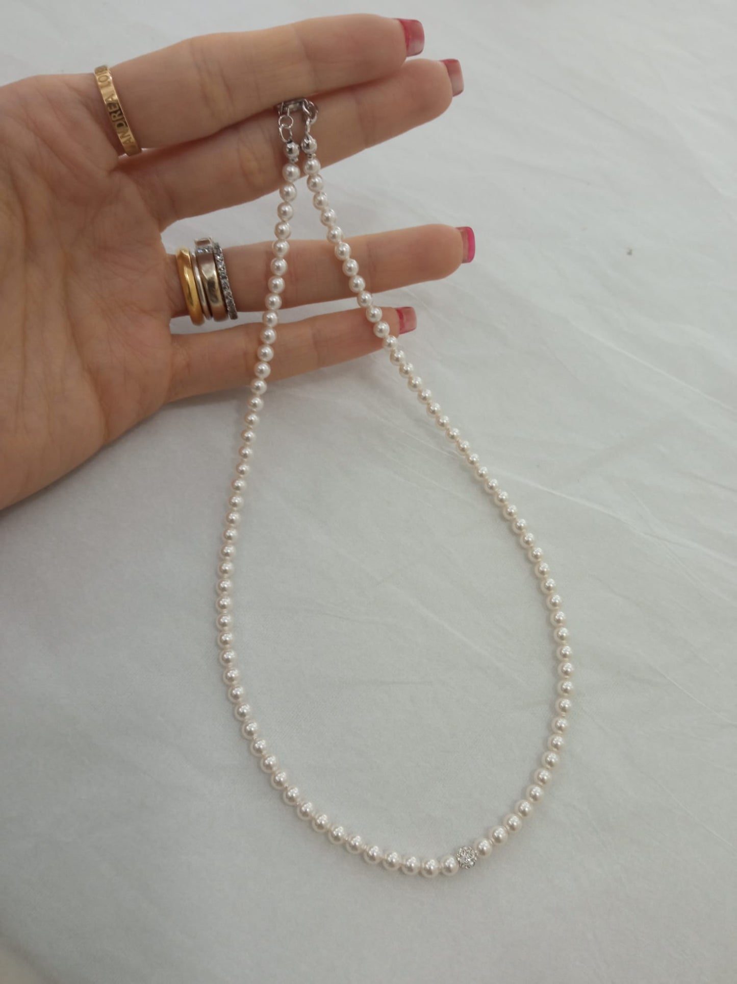 GIROCOLLO DI PERLE ARGENTO 925%