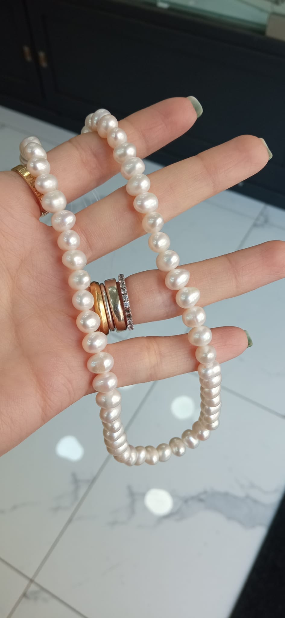 GIROCOLLO DI PERLE ARGENTO 925%