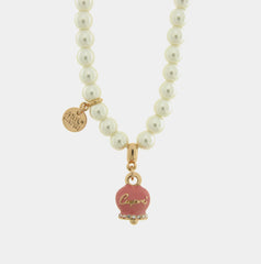coll. Amocapri perle ciondolo scritta capri e zirc. - collana di perle - AMO CAPRI