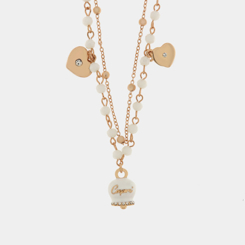 Coll. Amo capri doppiofilo   cristalli di sw. - collana con ciondolo - AMO CAPRI