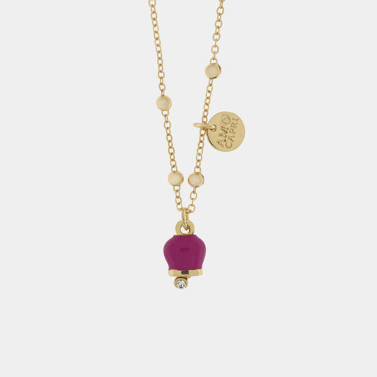 coll. Amocapri con campanella liscia e zirc. - collana con ciondolo - AMO CAPRI