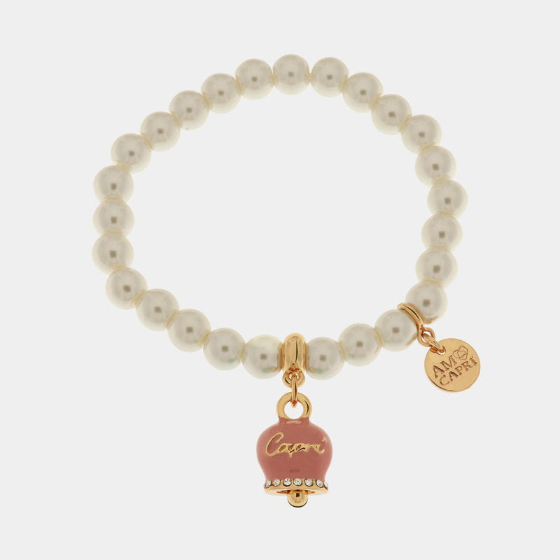 Br. Amocapri perle camp. Big scritta capri - bracciale - AMO CAPRI