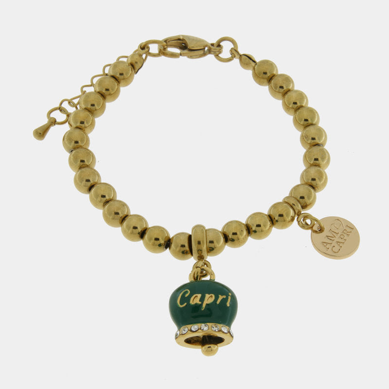 Br. Amocapri sfere campanella big e swarovsky - bracciale - AMO CAPRI