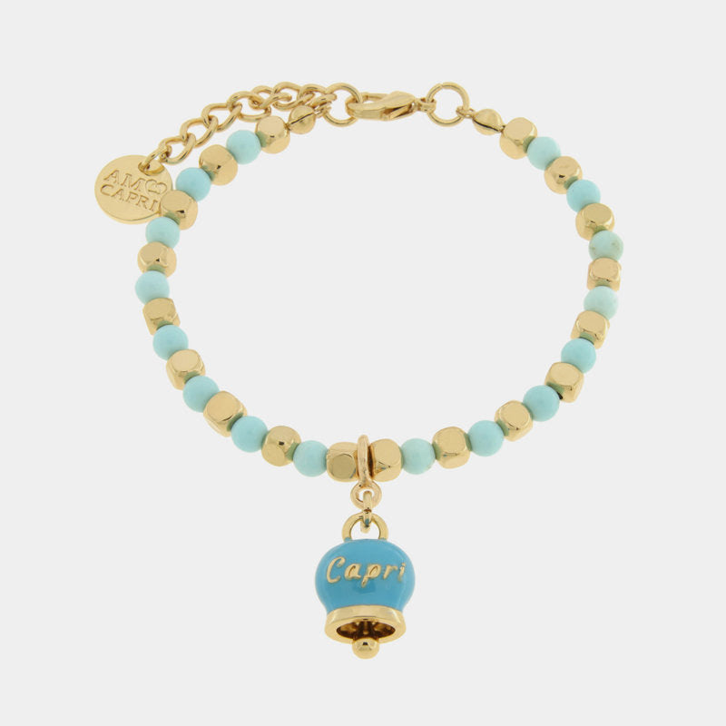 Br. Amocapri con perline colorate e camp. - bracciale - AMO CAPRI