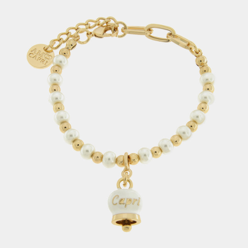 Br. Amocapri con perline colorate e camp. - bracciale - AMO CAPRI