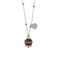 collana amo capri con campanella e zirc - collana con ciondolo - AMO CAPRI