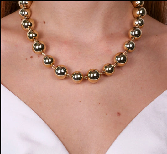 Coll. Amovenezia  perle lucide dorata - collana - amo venezia