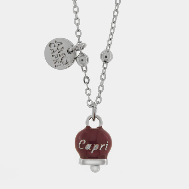 Coll Amocapri scritta Capri - collana con ciondolo - AMO CAPRI