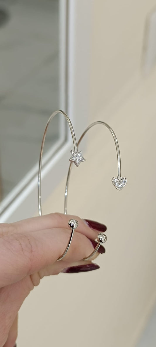 BRACCIALE SEMI-RIGIDO STELLA E CUORE