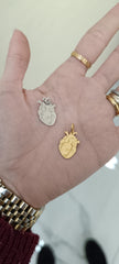 COLLANA CON CUORE ANATOMICO ARGENTO 925%