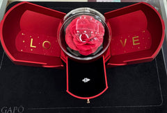 SCATOLA A CUPOLA CON SCRITTA LOVE SAN VALENTINO