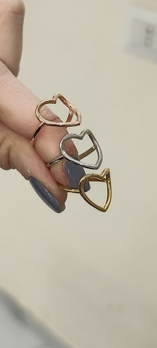 ANELLO A CUORE LISCIO ARGENTO 925%