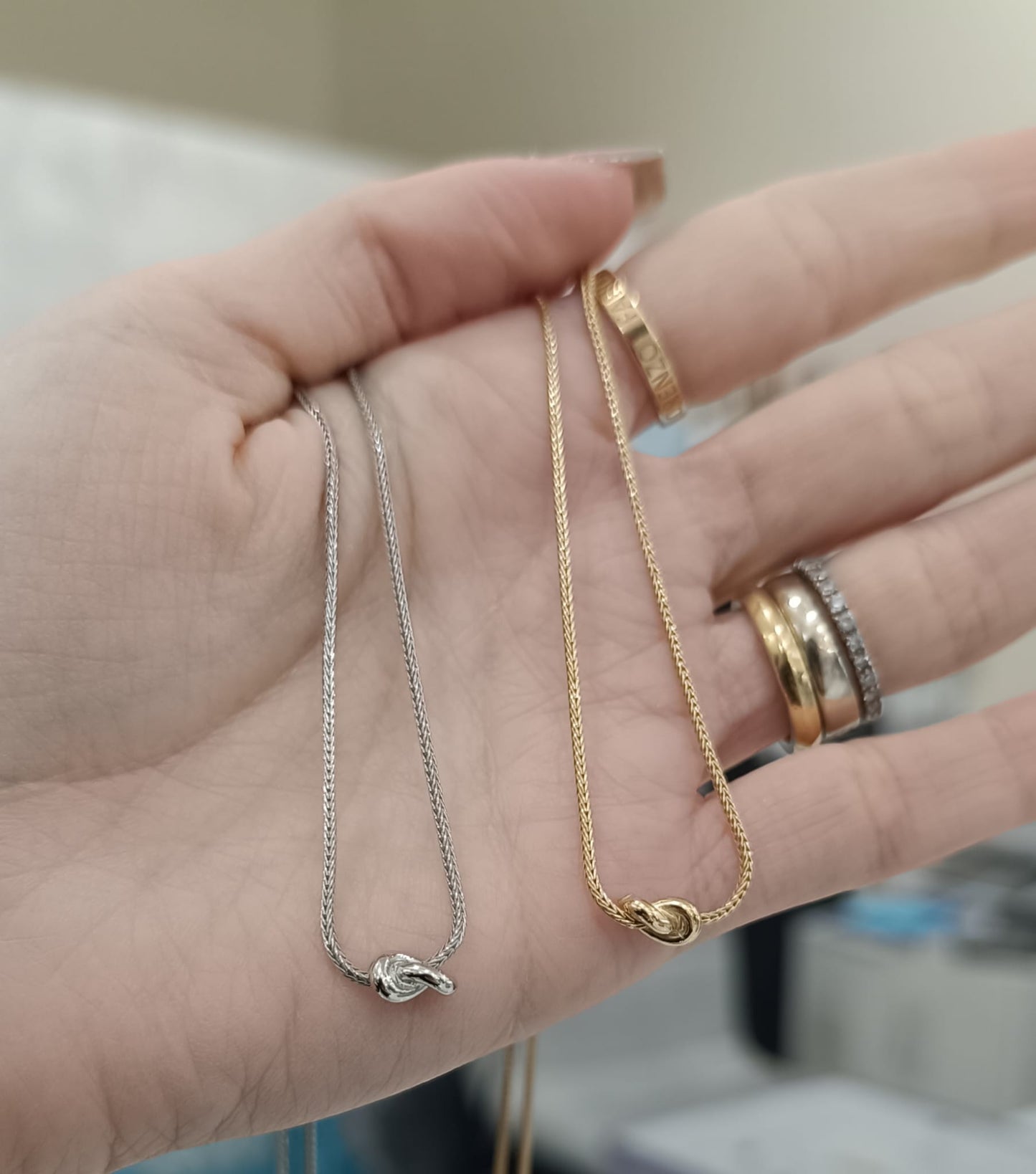 COLLANA NODO LISCIA ARGENTO 925%