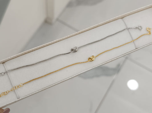 BRACCIALE NODO LISCIA ARGENTO 925%