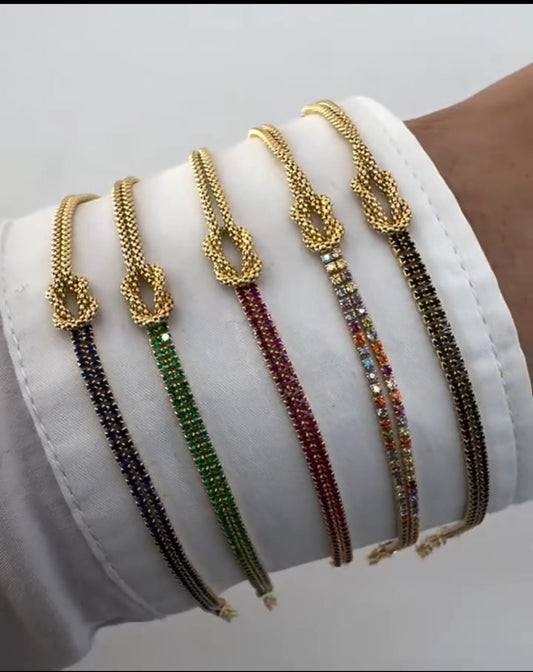 BRACCIALE A NODO CON ZIRCONI ARGENTO 925%